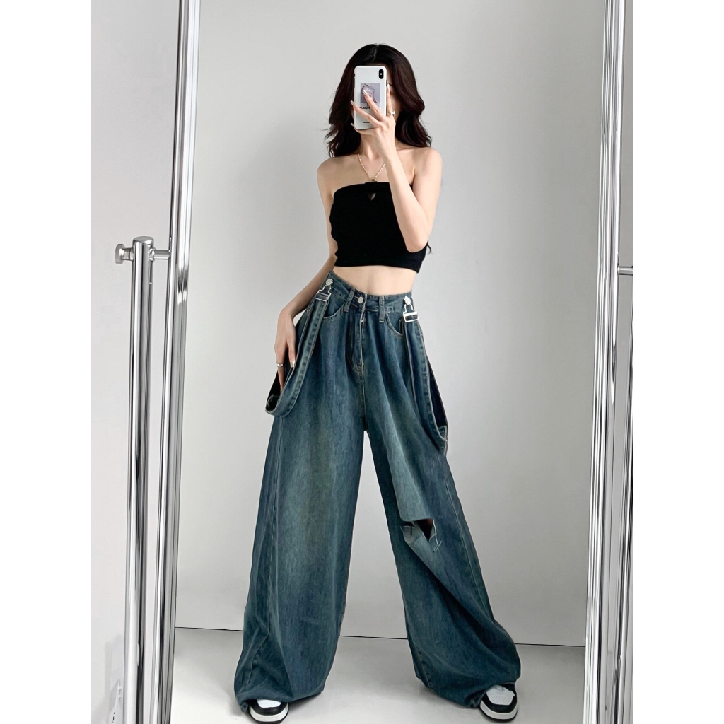 XiaoZhaiNv Korea Wanita Celana Kodok Jeans Wanita | baju kodok wanita | baju kodok jeans | jumpsuit 