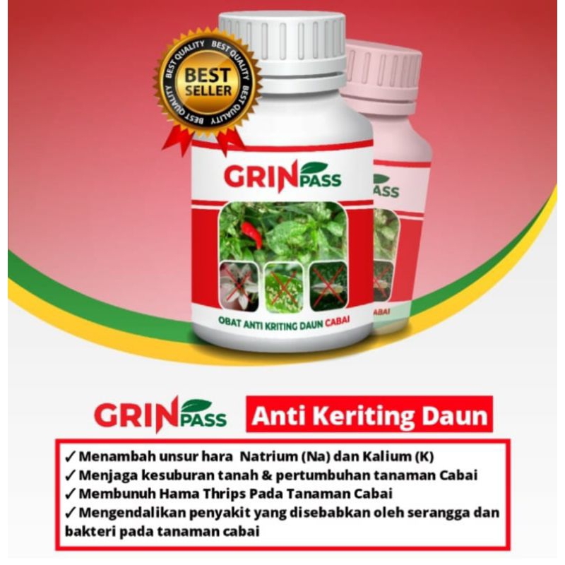 [BELI 3 GRATIS 1] GRIN Pass obat hama dan anti kriting daun cabai