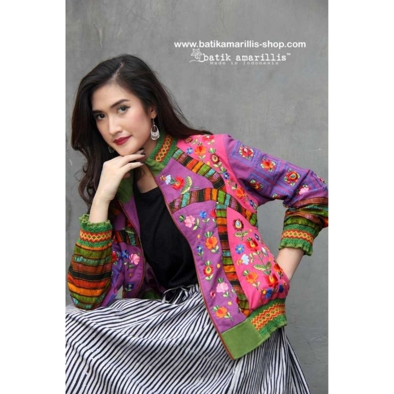 Batik Amarillis Jacket Full handmade in pink