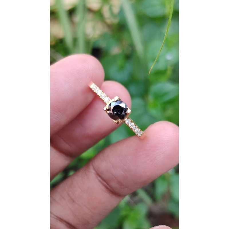 Cincin emas berlian wanita motif solitaire cincin berlian hitam cincin nikah cincin kawin cincin tun