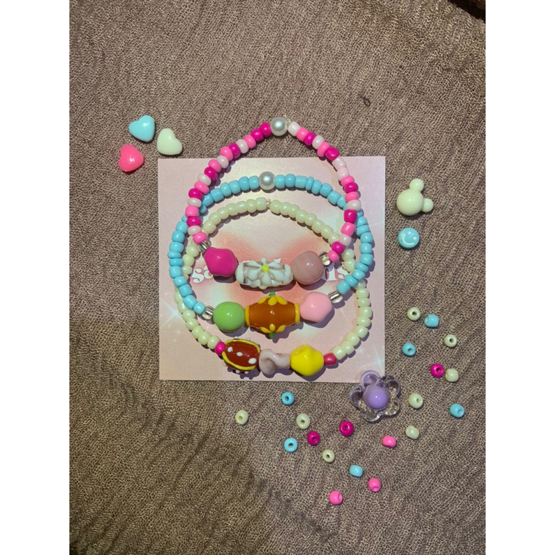 BUY 1 GET 1 Gelang Manik Kaca/ Gelang Manik Warna Warni/ Gelang Manik Aesthetic