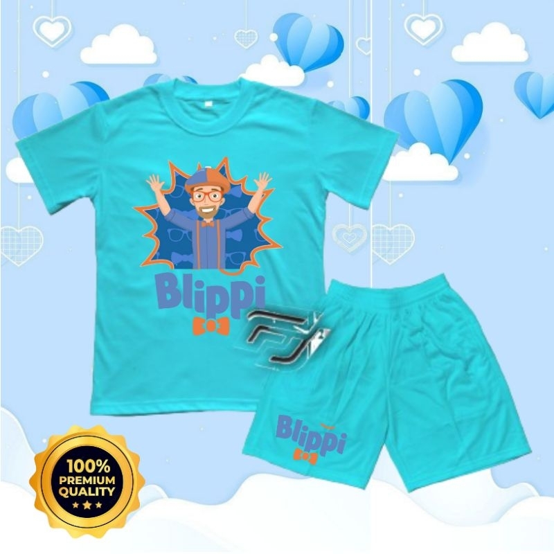 BAJU ANAK KAOS SETELAN ANAK  BLIPPI