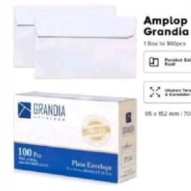 

AMPLOP GRANDIA PUTIH POLOS ISI 100 LEMBAR