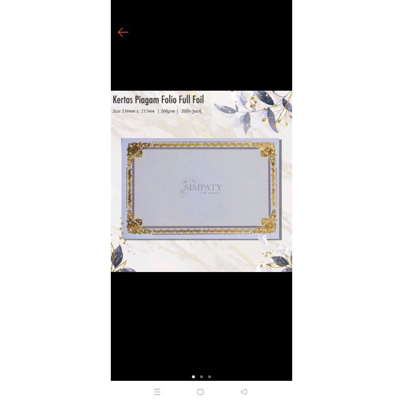 

kertas piagam full foil