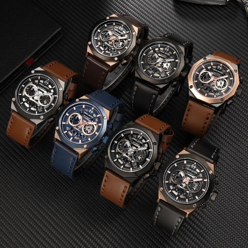 BIG PROMO  JAM TANGAN PRIA EVANS JAYDEN EJ-9583 LT STRAP KULIT BERGARANSI MESIN 1TH