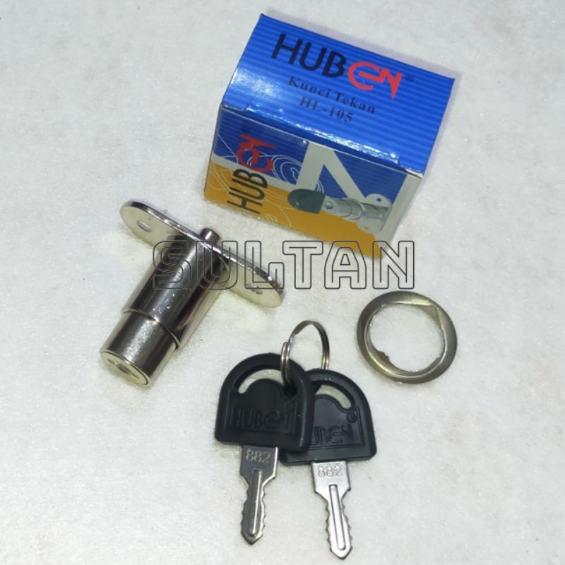 Kunci Laci Lemari Tusuk Huben Push Lock HL 105 Pintu Lemari Sliding Tombol Pencet
