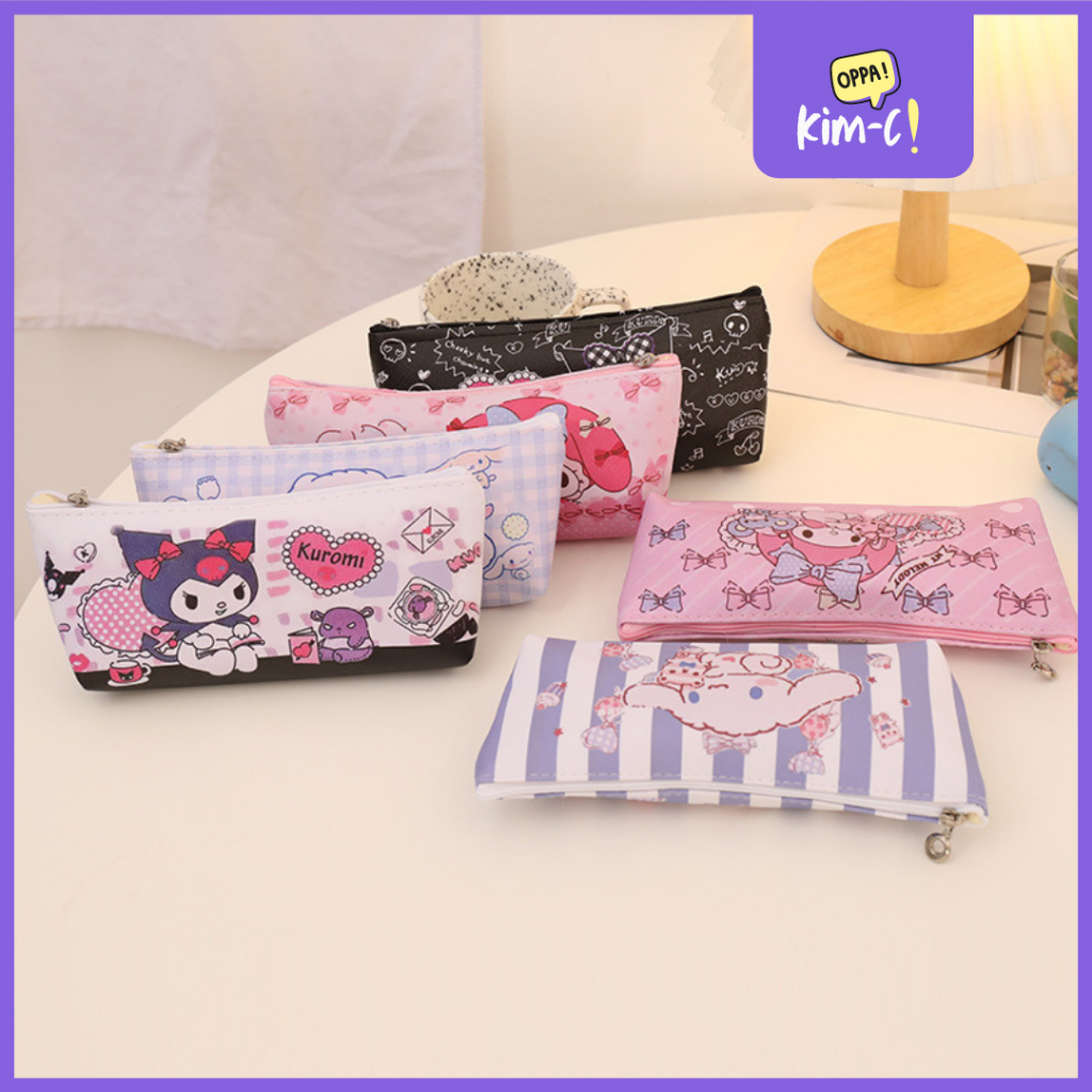 

KimC - Pencil Case Sanrio Cute Korea Kotak Pensil Sekolah Bahan Halus glossy