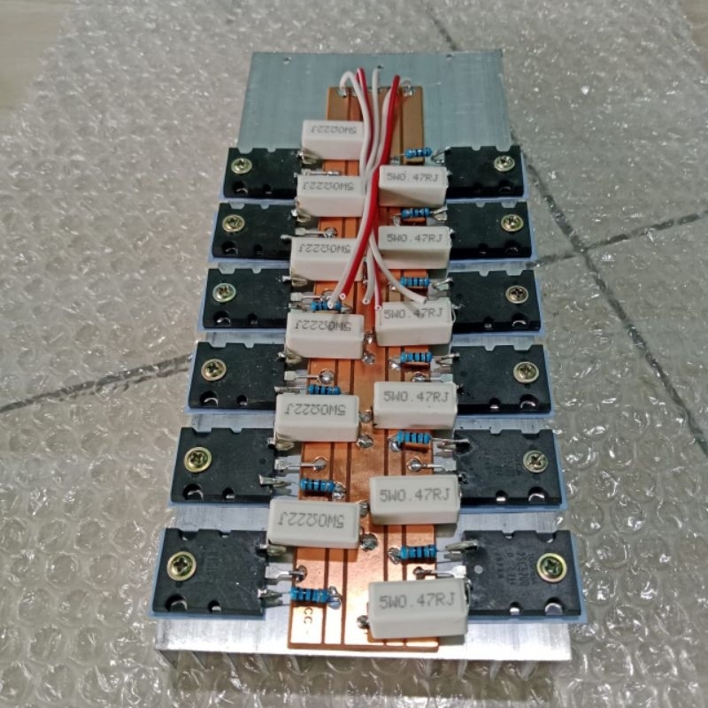 Heatsink pendingin plus final 6 set transistor TOSHIBA original japan