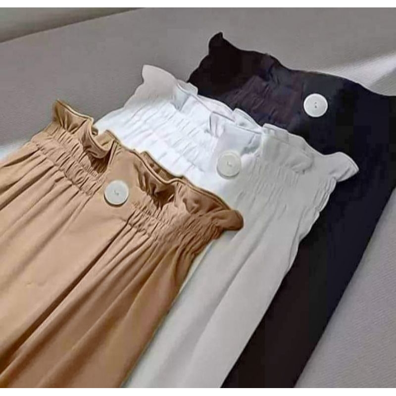 Kulot Scuba Kancing Satu/Celana Kulot Panjang Wanita Bahan Scuba Premium