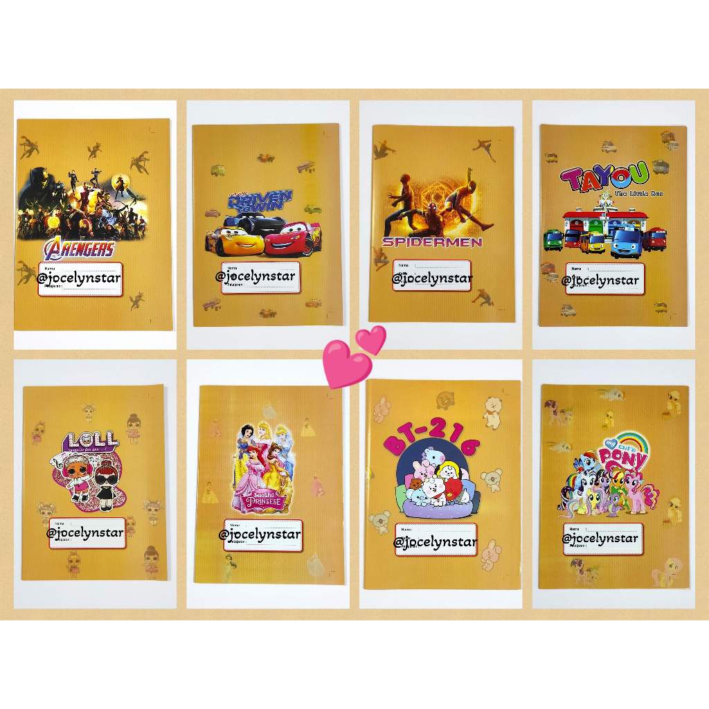 

Sampul buku karakter, sampul buku COKLAT, sampul buku tulis (+-20 lembar)