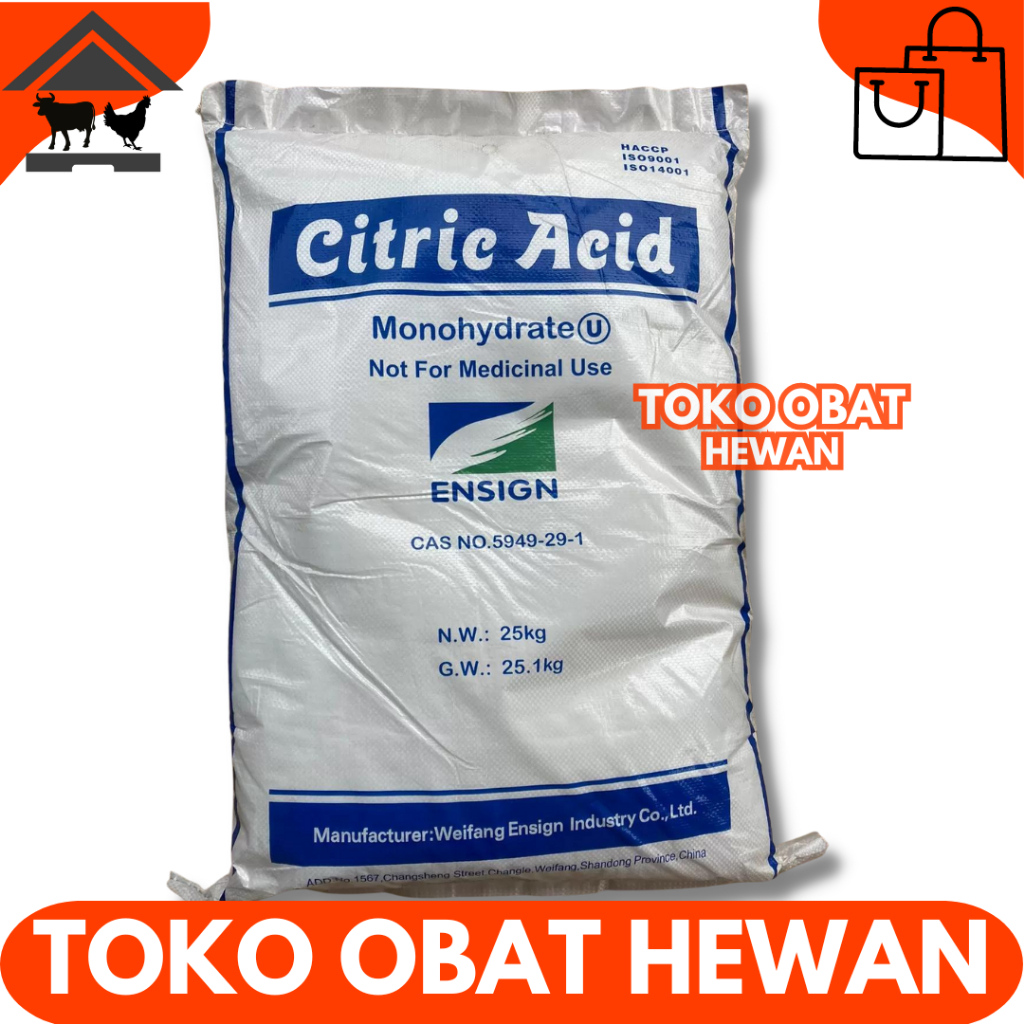 

CITRIC ACID 25 KG (1 SAK) MONOHYDRATE - FOOD GRADE - Sitrun - Citrun - Sitrat - Sitrun Makanan - Asam Sitrat - Citric Acid Monohydrate