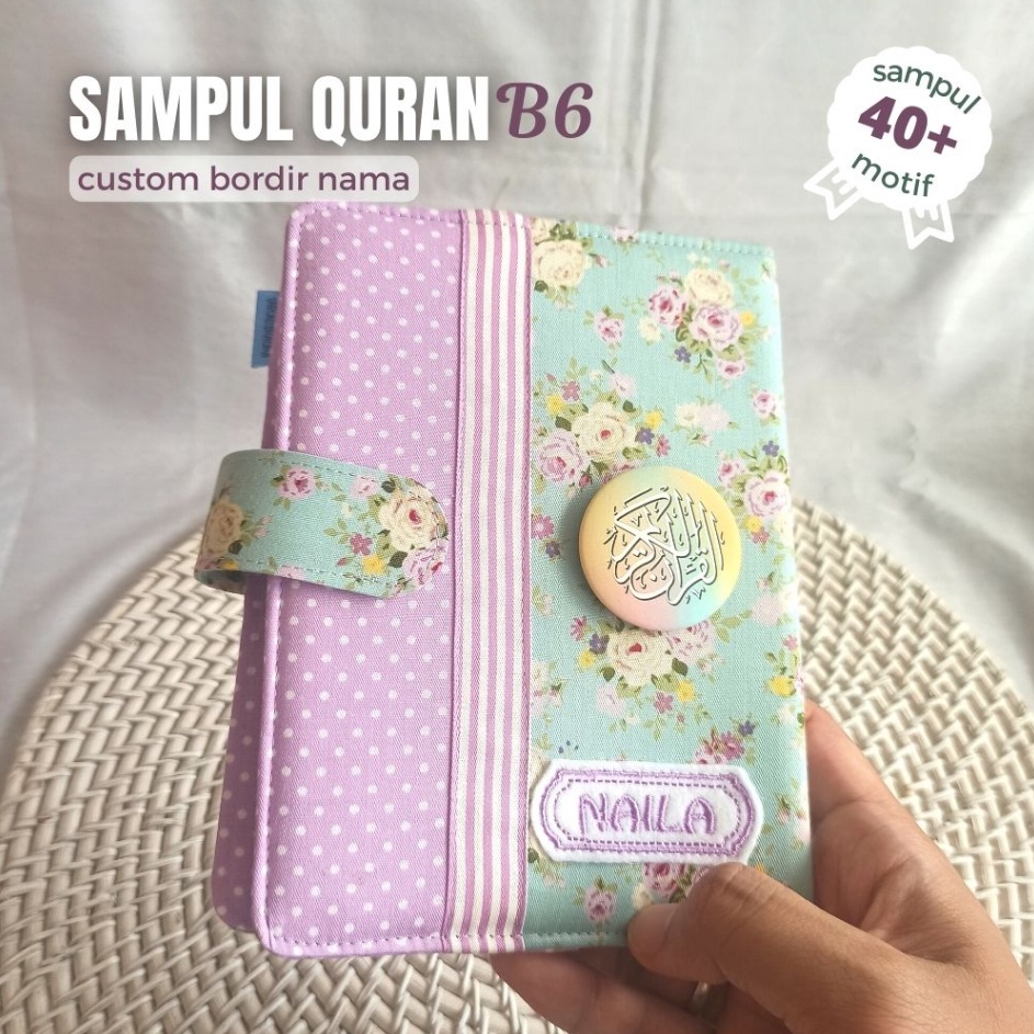 

Model Unik Sampul Premium Al Quran B6 Saku Bisa Custom Nama Katun