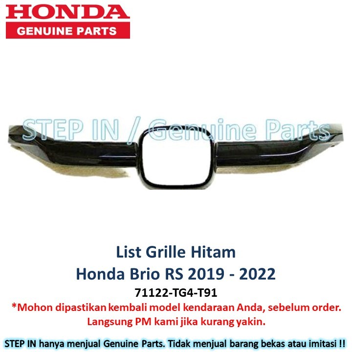 List grille HITAM HONDA BRIO RS 2019 2020 2021 2022 genuine baru Garnish Grill moulding original