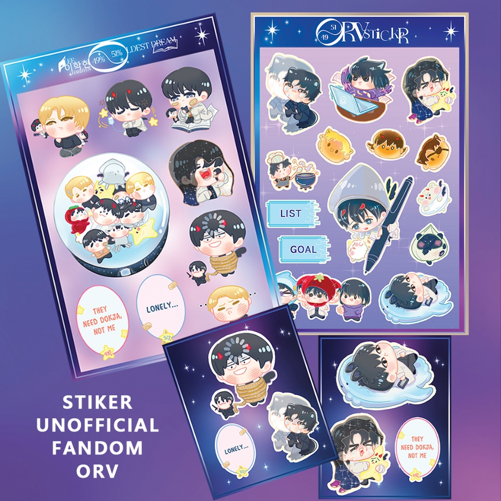 

Stiker A6 dan Mini Fandom ORV Glitter/Rainbow/Doff