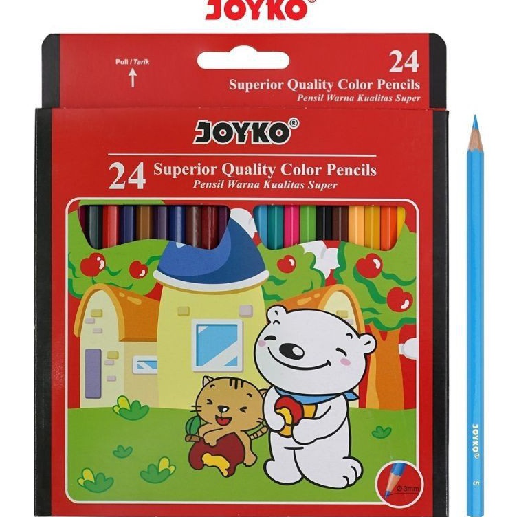 

Super Premium Pensil Warna 24 Warna Panjang Joyko CP24PB