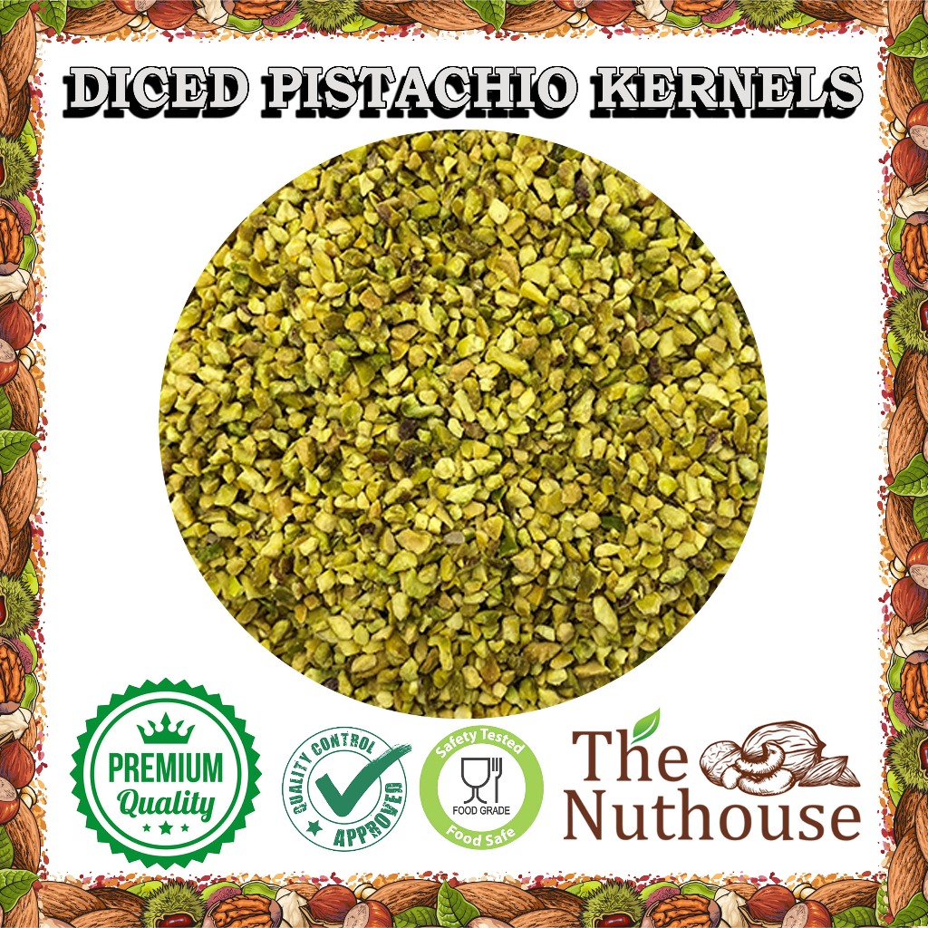 

1kg Diced Pistachio Kernels US Extra no. 1 RAW [No Shell] / Kacang Pistachio Premium Tanpa Kulit Mentah