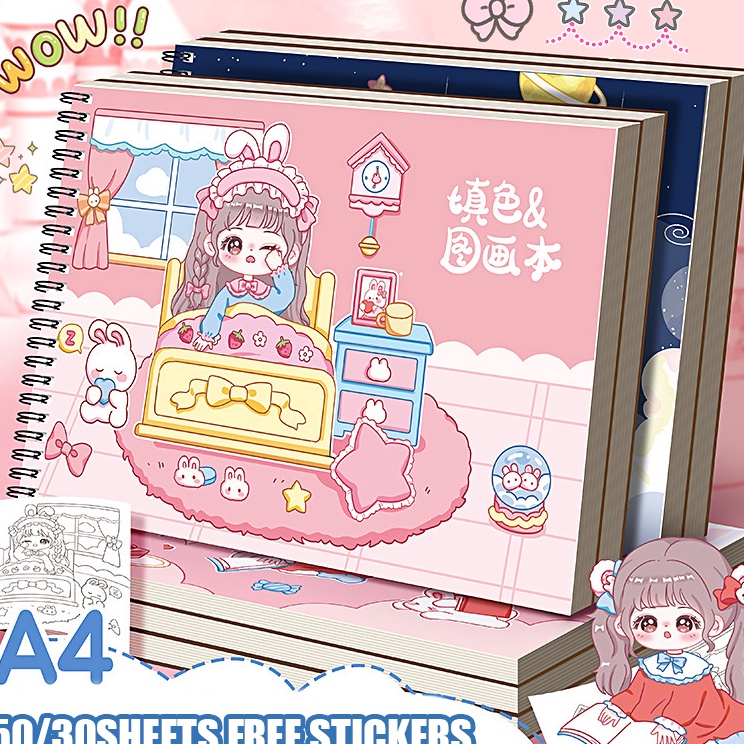 

Dijamin Original Buku MewarnaiA4Buku Gambar AnakA4 Buku Mewarnai