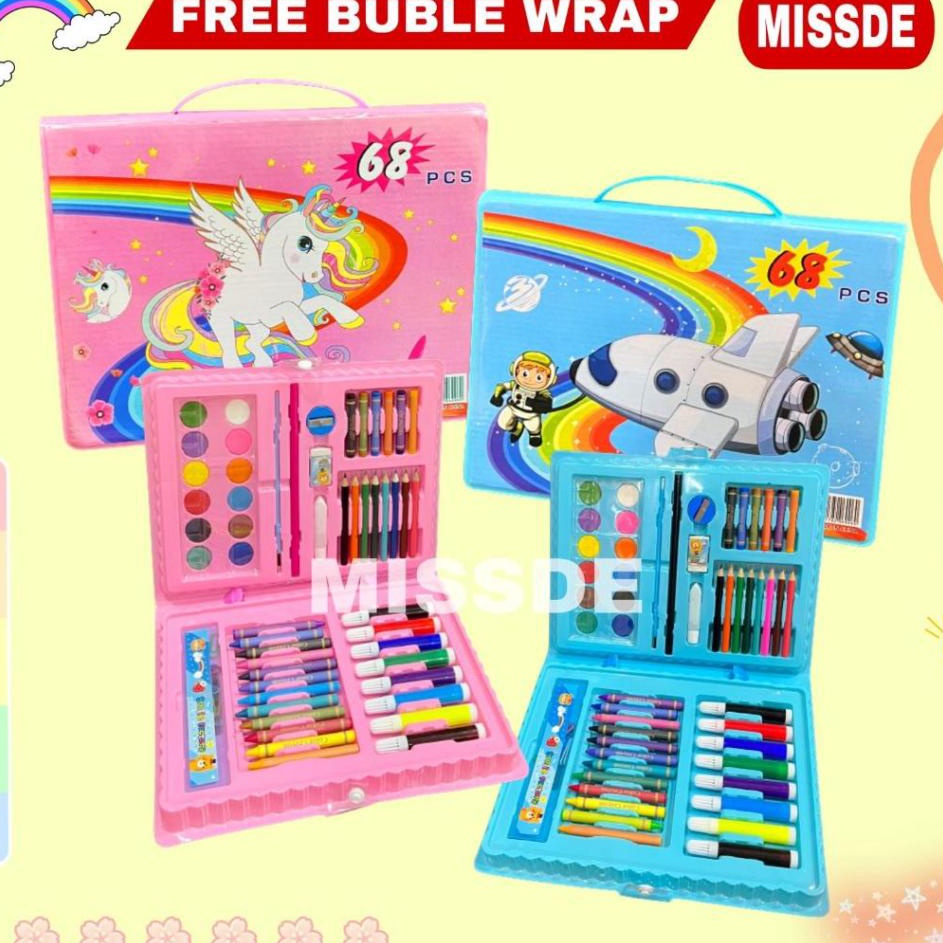 

Get Discount Art Set 68 pcs Crayon Set 68 pcs Drawing Set 68 pcs Set Krayon Mewarnai dan Melukis Lengkap dengan Cat Air