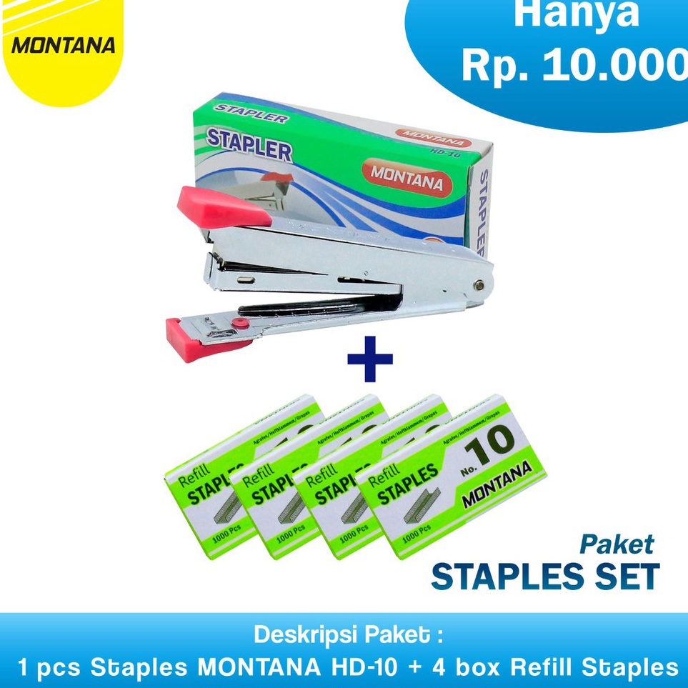 

Dapatkan Koin STAPLES SET 1Pcs Montana Stapler HD1 4pcs Isi Stapler RS1
