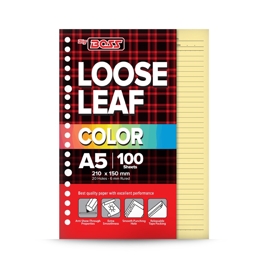 

Garansi Toko BigBoss Loose Leaf A5 1 Lembar Yellow BBO LL 1 A5 16