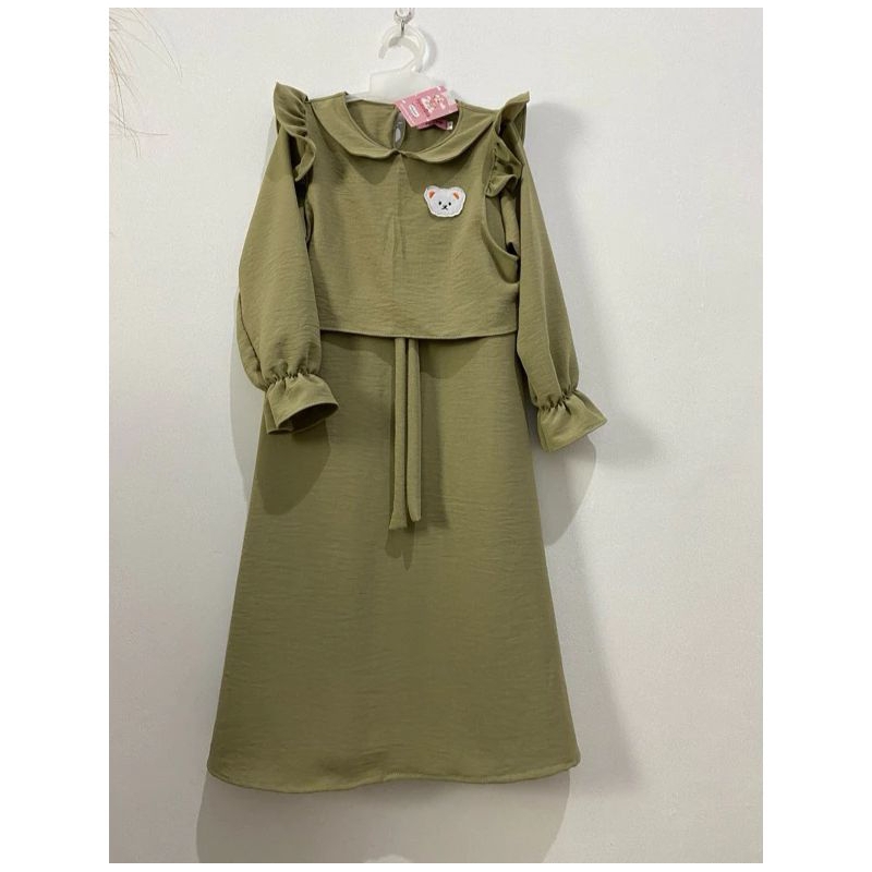 GAMIS ANAK MEDINA USIA 1-5 TAHUN WARNA HIJAU SAGE MERAH MARUN KUNING MUSTARD BIRU MUDA MOTOF LUCU BU