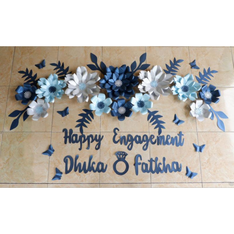 ready Paper flower dekorasi bunga kertas backdrop lamaran dekorasi tunangan tukar cincin engagement 