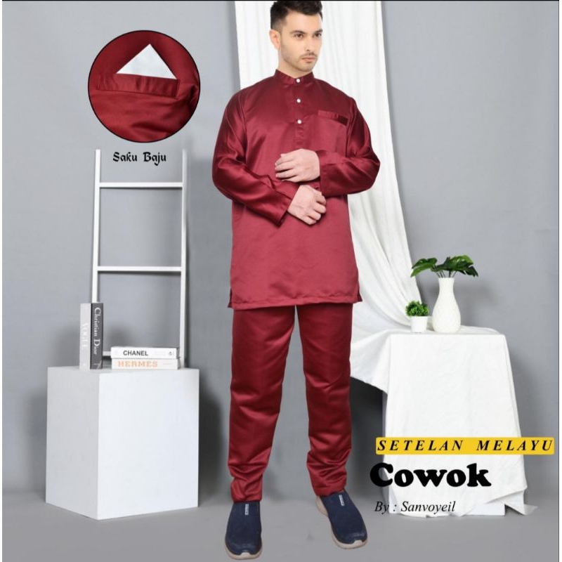 Baju Kurung Melayu Pria / Setelan Baju Kurung Pria Malaysia / Setelan Baju Kurung Cowok / Baju Kurun