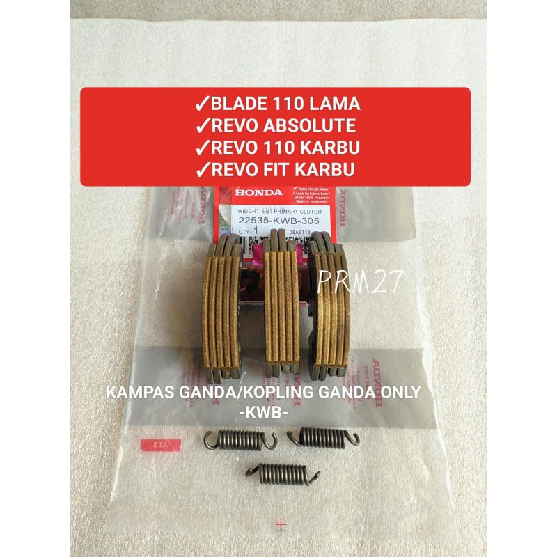 Kampas ganda only (KWB) Blade 110/Revo absolute/Revo 110 karbu/Revo fit karbu