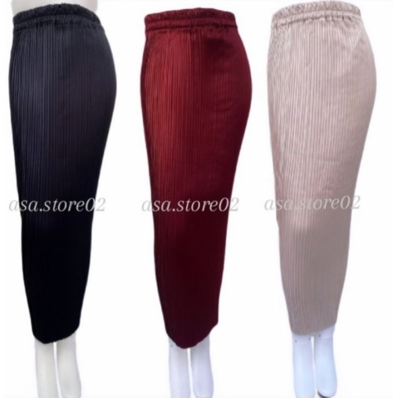 Rok Plisket Satin Premium/Rok Plisket Polos/Rok Span