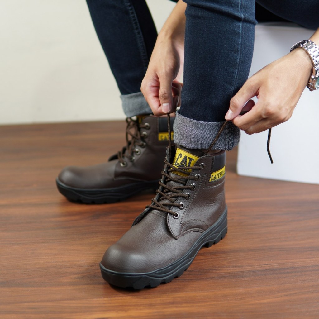 BEST SALE Sepatu Safety Pria Boot Ujung Besi Cat sopi Septi Boots Proyek Kerja Lapangan Sefty
