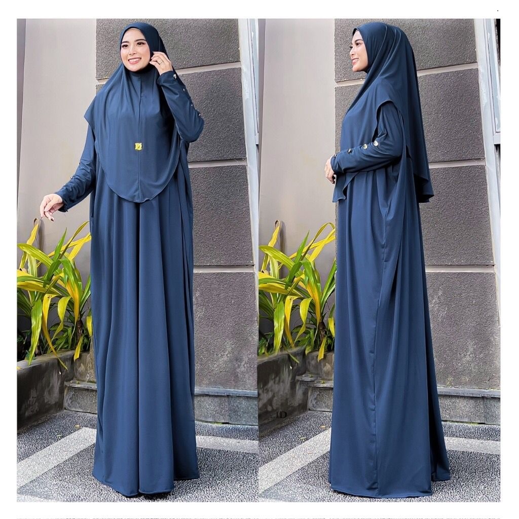 M L XL XXL ELLY SET BERGO Gamis Syari Set Hijab Bahan Jersey Premium Gamis Syari Set Jilbab Jumbo Te