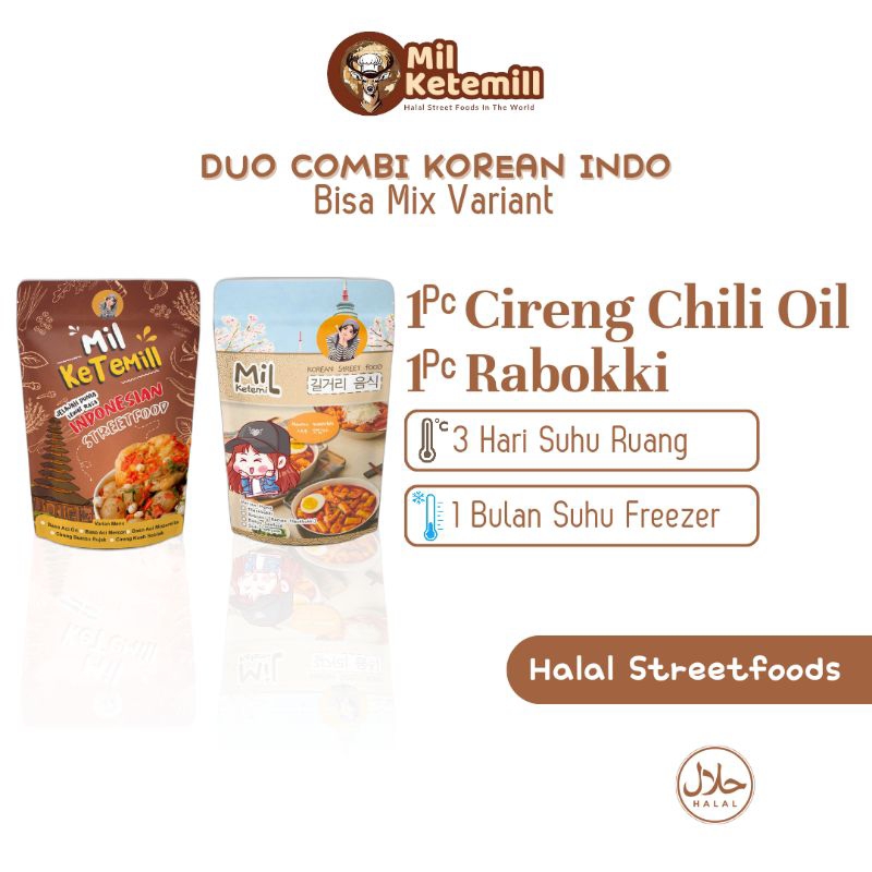 

Cireng Chili Oil & Rabokki Duo Combi Korean Indo