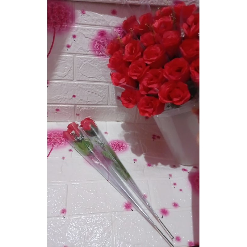 Bunga Mawar Valentine Bunga Mawar Artificial Mawar Plastik Mawar Tangkai Buket