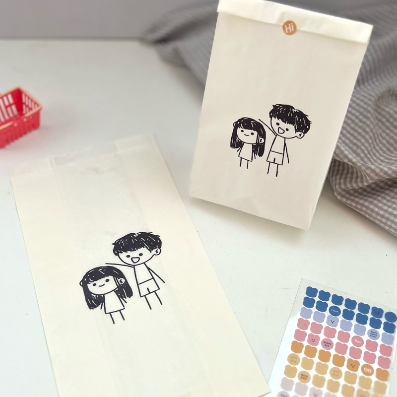 

Packaging gift Amplop putih motif couple stickman aesthetic vintage