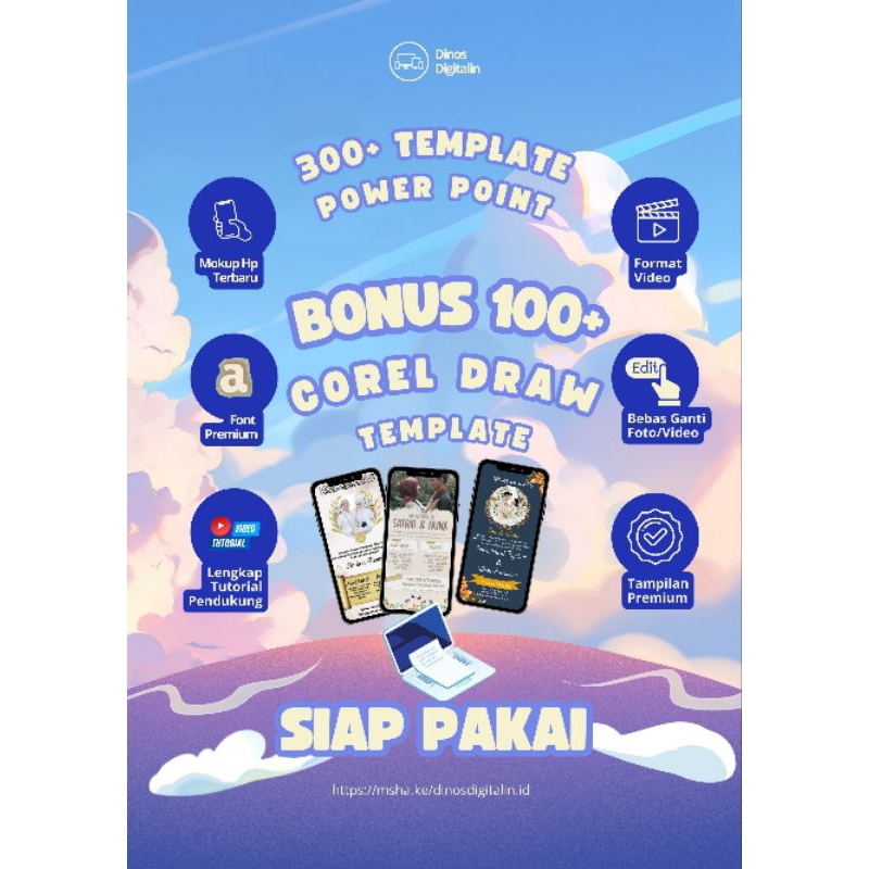 Template Undangan Digital Pernikahan Aqiqah Wisudah 300+ Format Power Point PPT Bonus 100+ Corel Dra