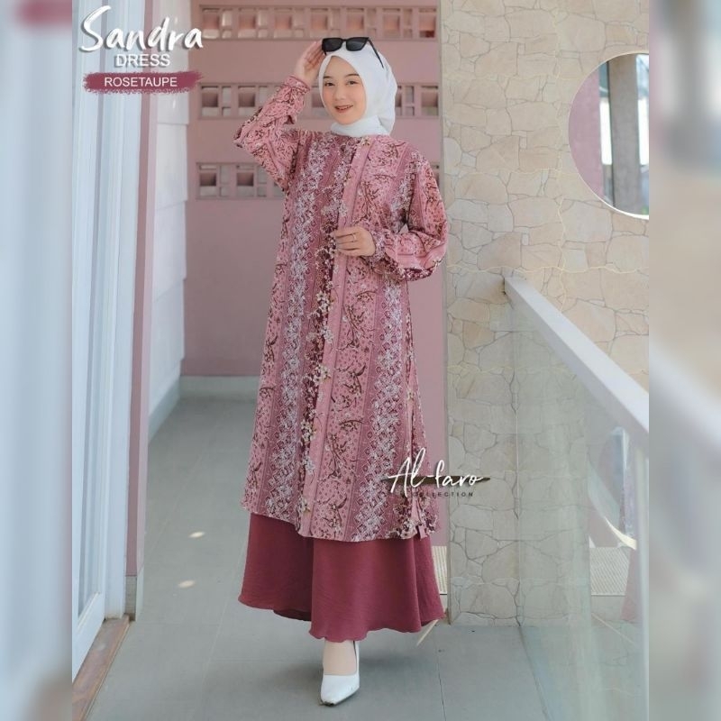 termurah gamis dress ori al faro dewasa terbaru sandra malaysia crinkle premium bestseller malay