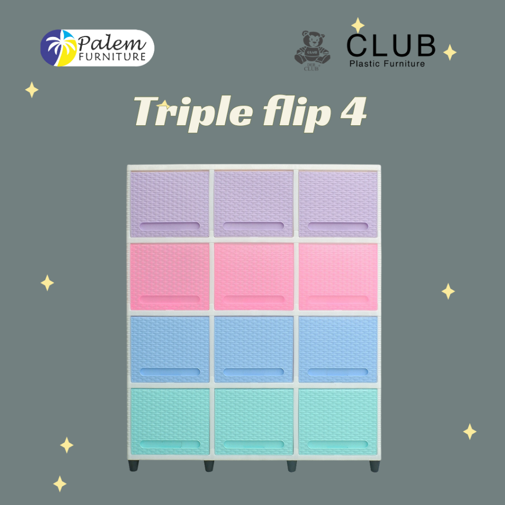 Lemari Plastik Triple Flip Club 4 Susun