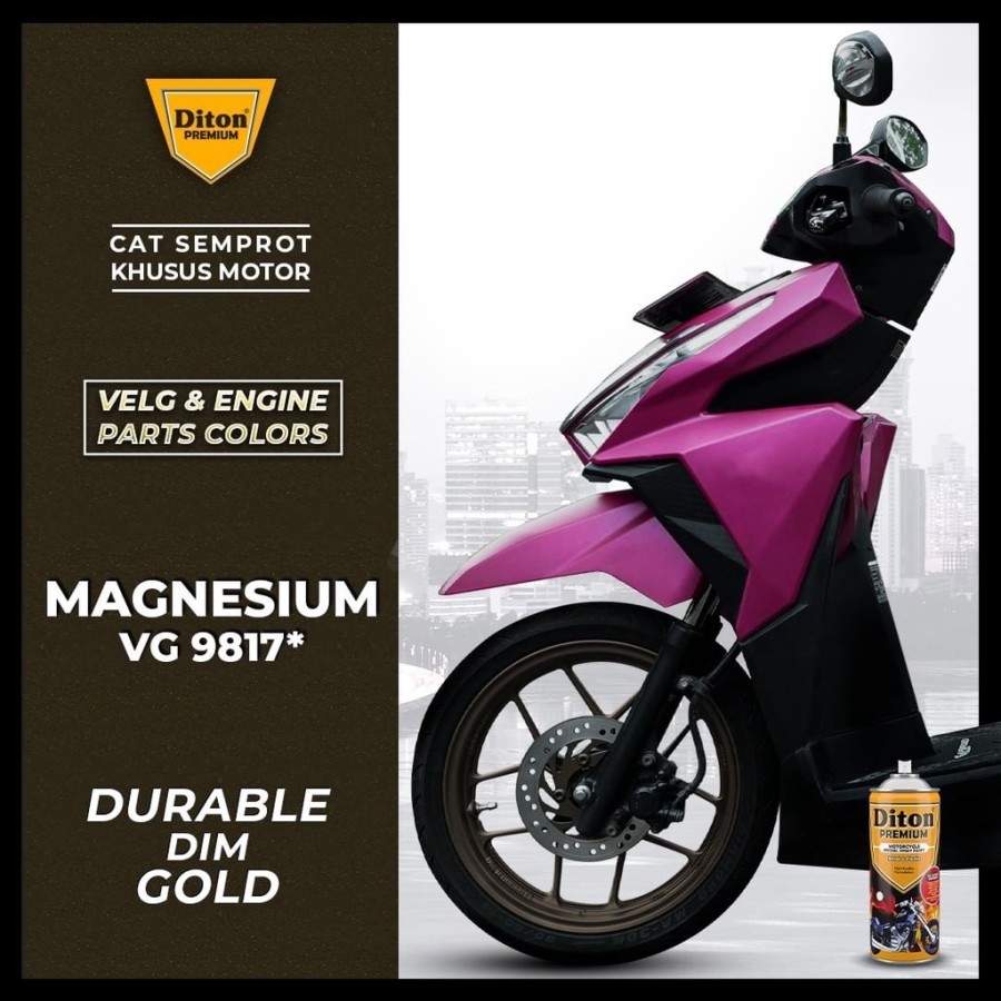 Cat Semprot Pilok Diton Premium 400cc Velg dan Engine Parts Colors 9817 Magnesium