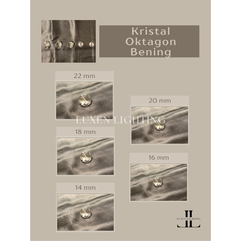 Aksesoris Kristal Lampu Hias Lilin Chandelier Oktagon 2 Lubang