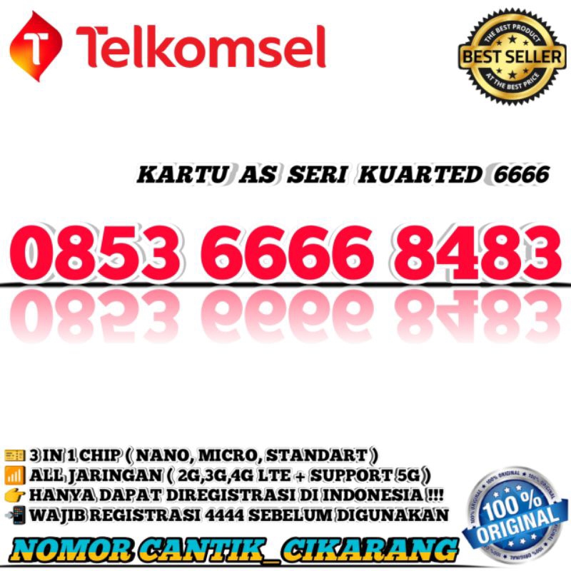 NOMOR CANTIK TELKOMSEL  KARTU PERDANA NOMOR CANTIK TELKOMSEL NOMOR CANTIK KARTU AS SERI KUARTED QUAR