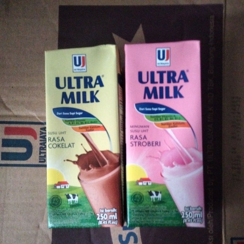 

Ultramilk 250 ml [ 1 dus 24 pcs] Rasa Coklat / Rasa Stroberi