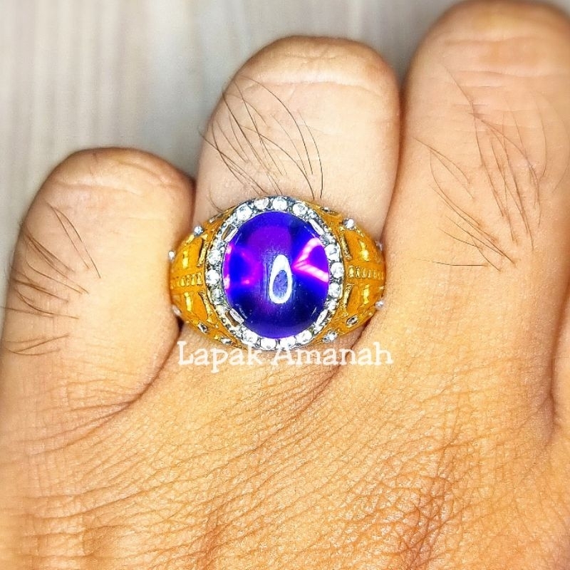 Cincin Batu Akik Kecubung Amethyst Kalimantan Top Giwang Minimalis Kualitas Super