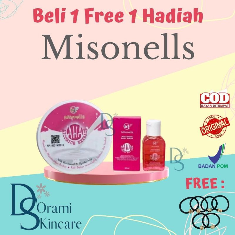 BLEACHING BADAN MISONELLS ORIGINAL - AHA MISONELLS - Bleaching Pemutih Badan BPOM Misonels