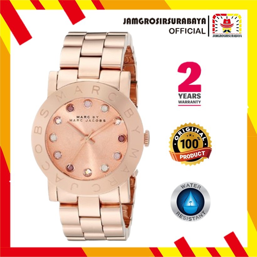 PROMO Jam Tangan Wanita Marc Jacobs / Marc Jacob MBM3216 / MBM 3216  Amy Texter Rose Dial Rose Gold-