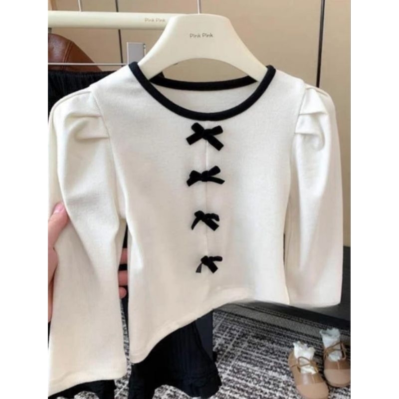 atasan anak perempuan lengan panjang/atasan anak kaos anak model korea style