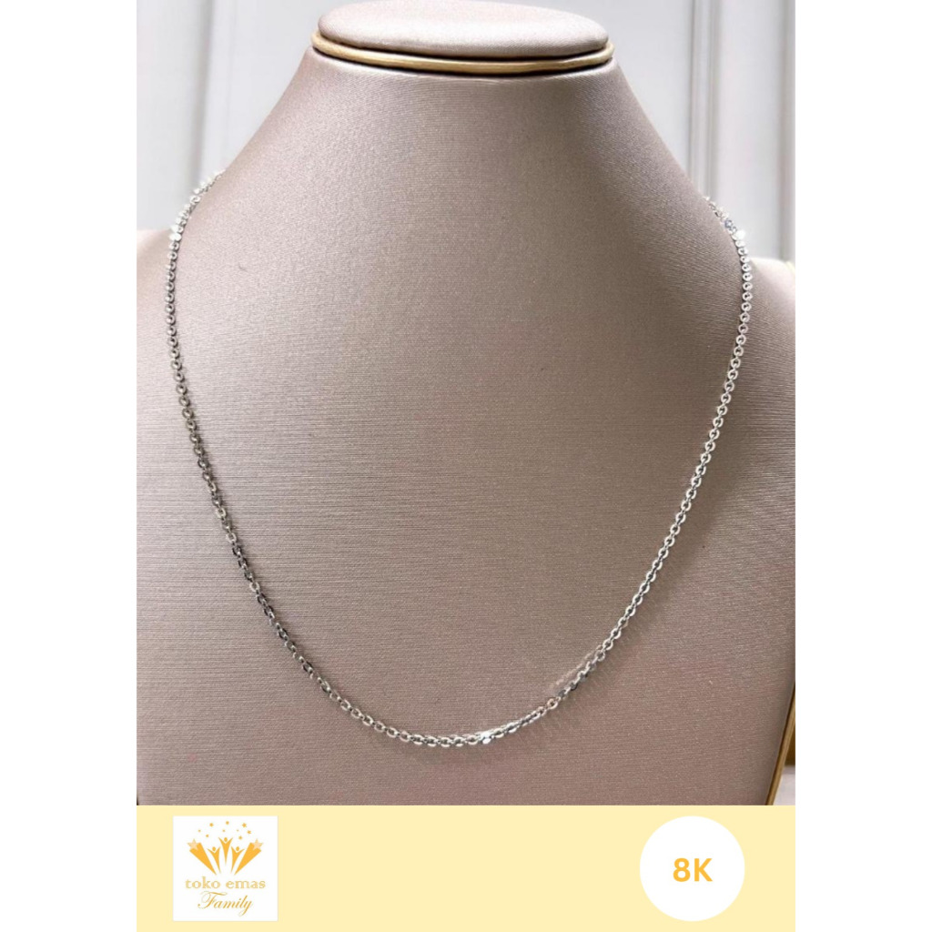 Kalung Emas Putih Kadar 375 (8K) 420 (9K) Berat 1 - 3 Gram an Variasi Model