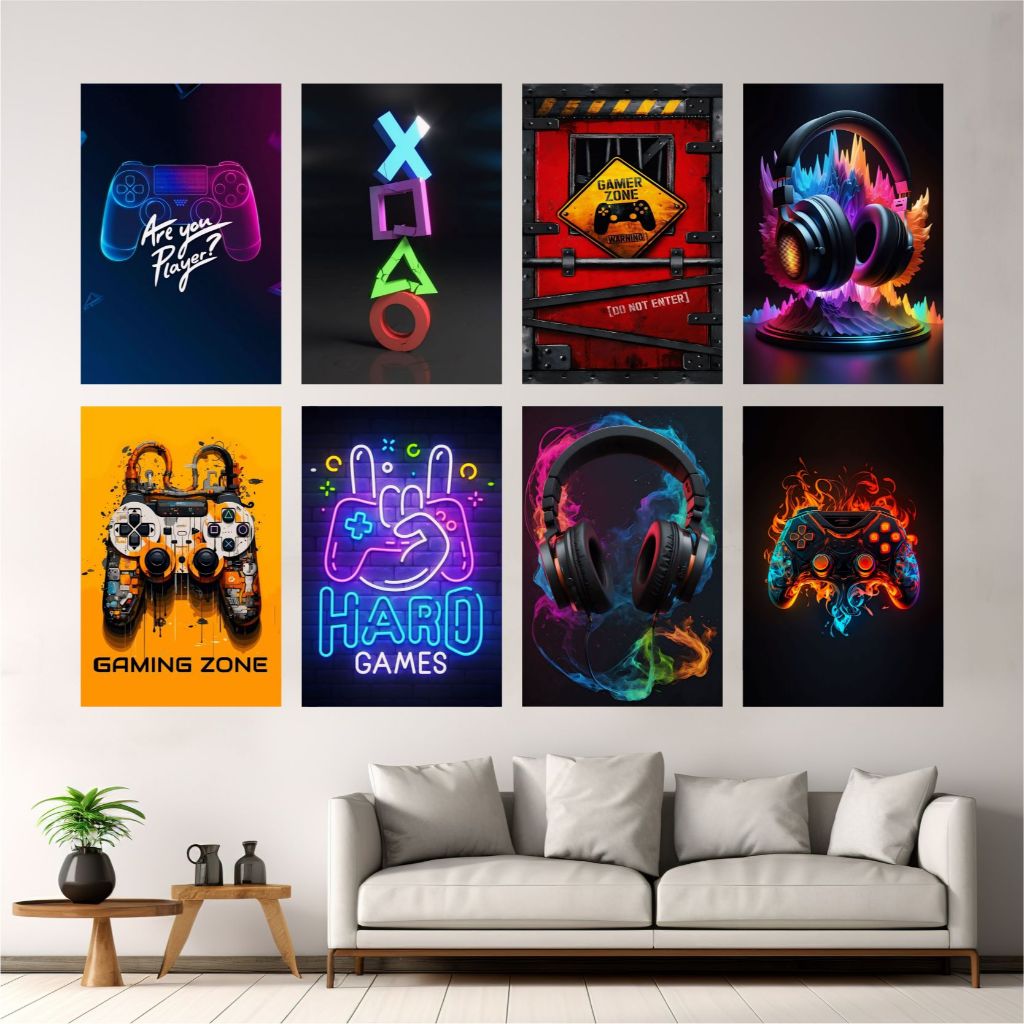 Hiasan Dinding Tema Gaming | Poster Kayu Gaming Aesthetic