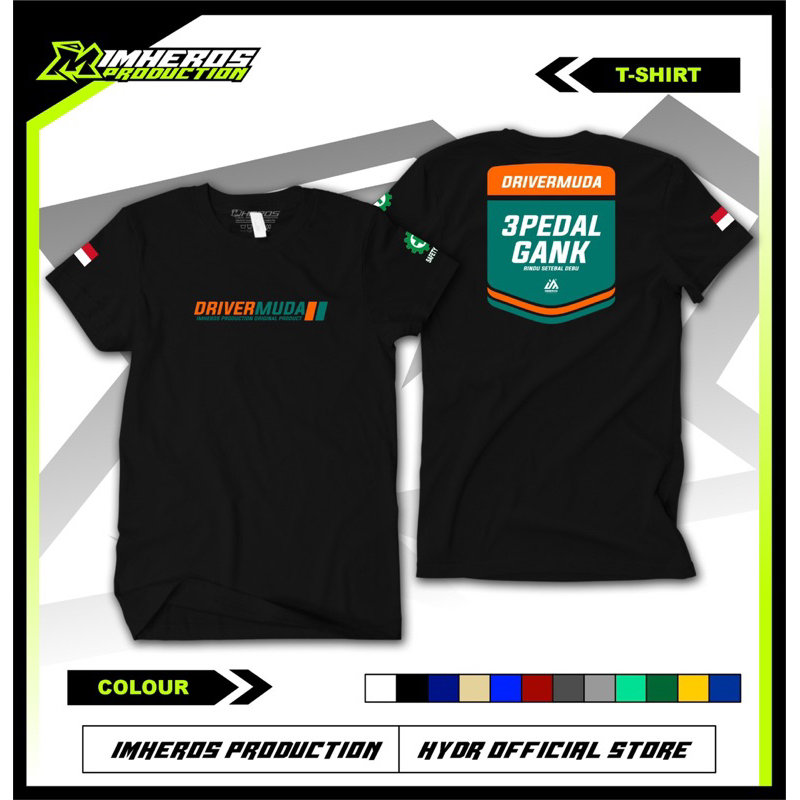 Kaos DRIVER MUDA V3 Kaos Driver X 3 PEDAL GANK Kaos Driver Muda  - Free Sticker