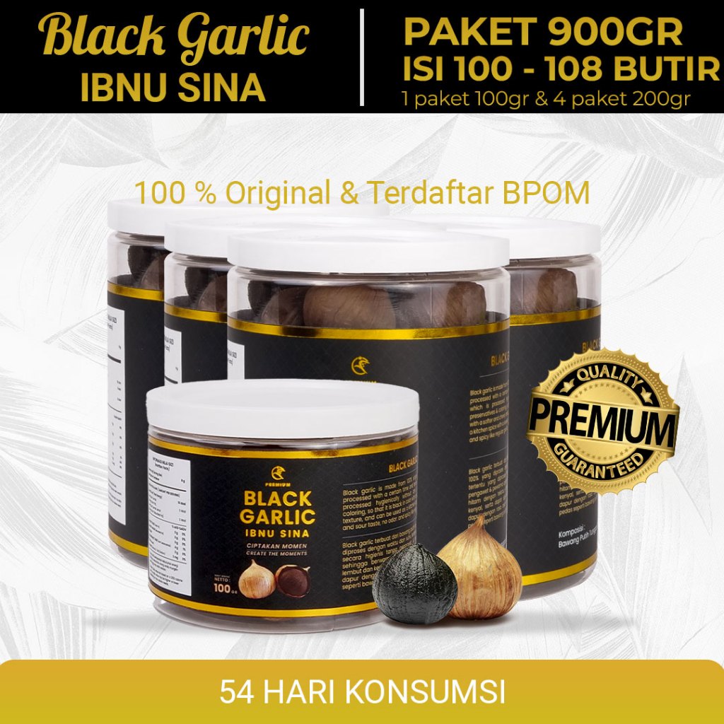 BAWANG TUNGAL) BAWANG HITAM BLACK GARLIC IBNU SINA 900gr / SOLO BLACK GARLIC BAWANG LANANG HITAM TUN