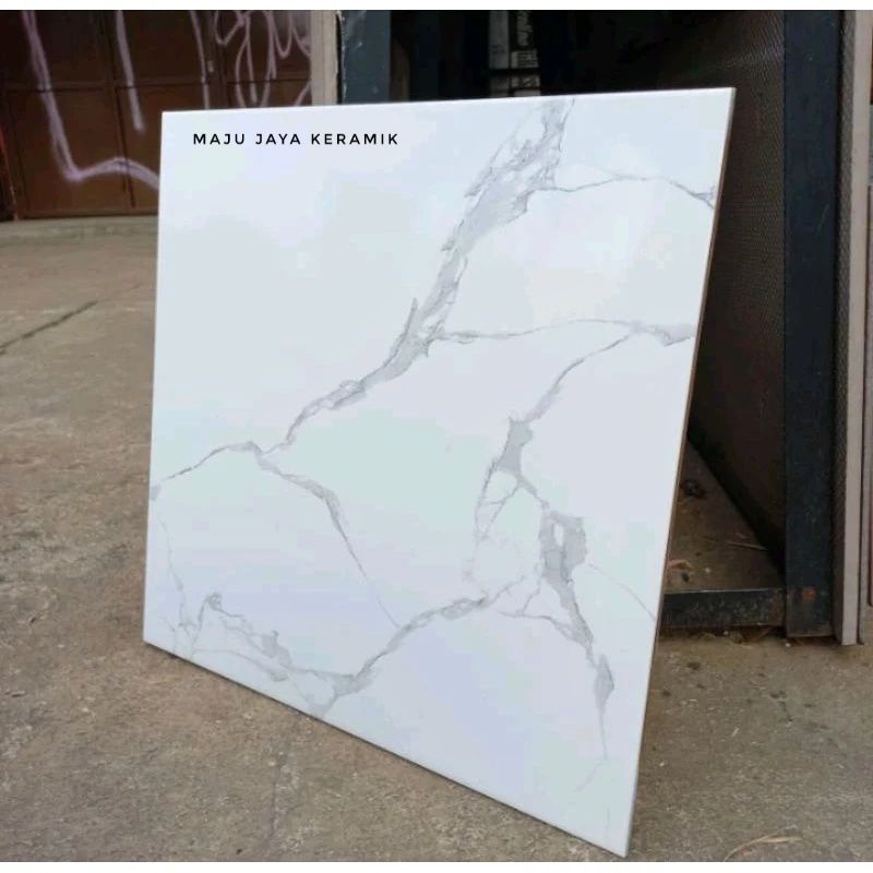 Keramik Lantai 50x50 Glossy Motif Carara Marmer KW 1 | IKAD SZ 11165